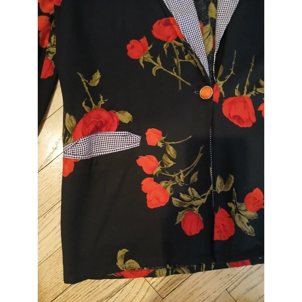 Connections Vintage Women's Long Floral Blazer Jacket Office Work Modest Church - Picture 4 of 12